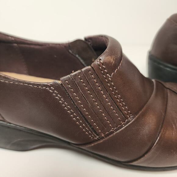 Clarks Wedge Slip On Mules Brown Women's SZ 7.5 - Picture 4 of 10